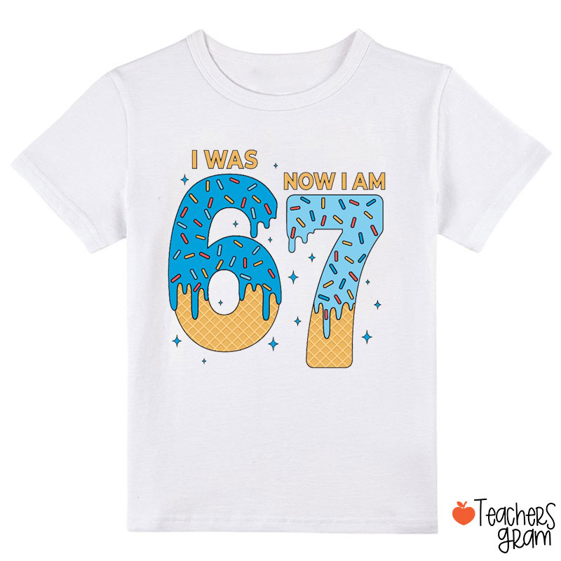 I Was 6 Now I'm 7 Drip Ice Cream Class T-Shirt