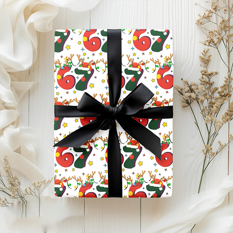 67 Christmas Reindeer Teacher Wrapping Paper