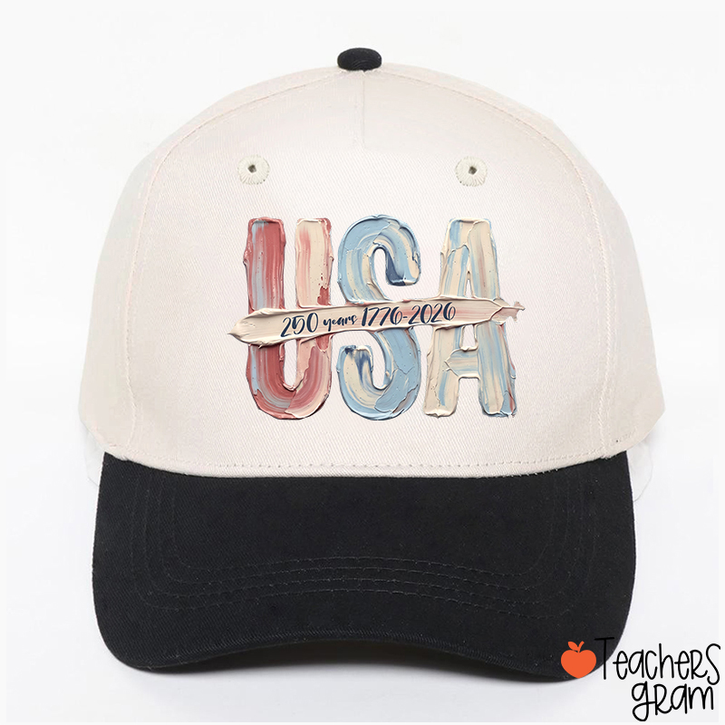 Watercolor USA 250 Years Teacher Baseball Cap