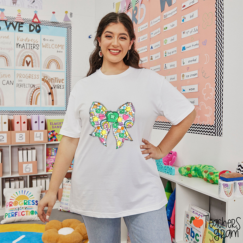 Lucky Charms Bow Teacher T-Shirt