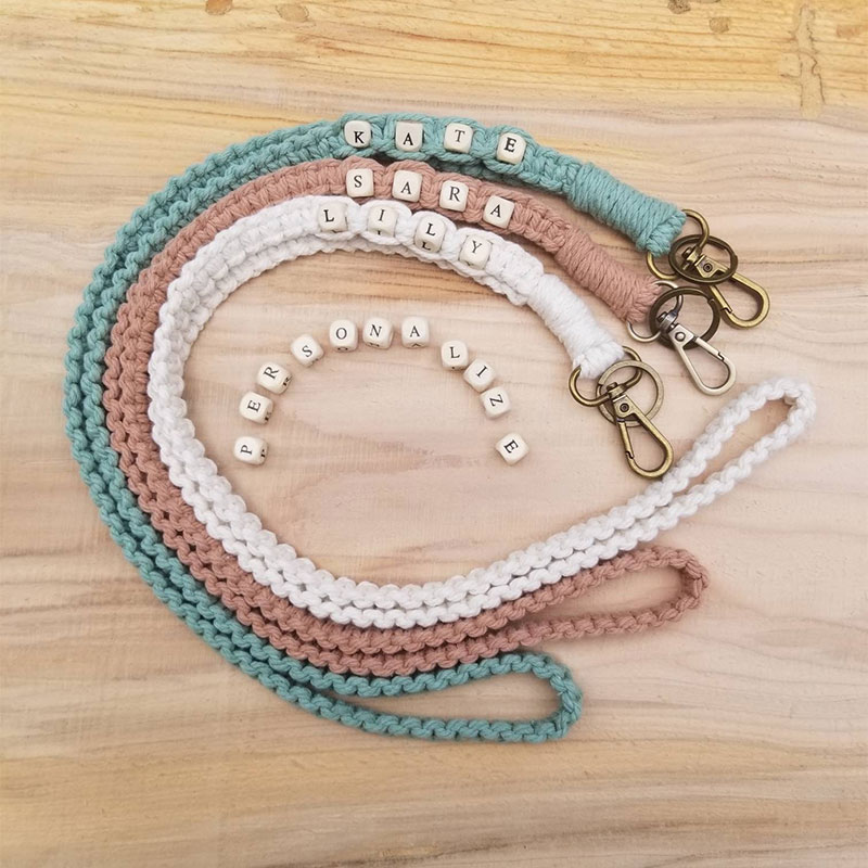 Personalized Macrame Teacher Lanyard
