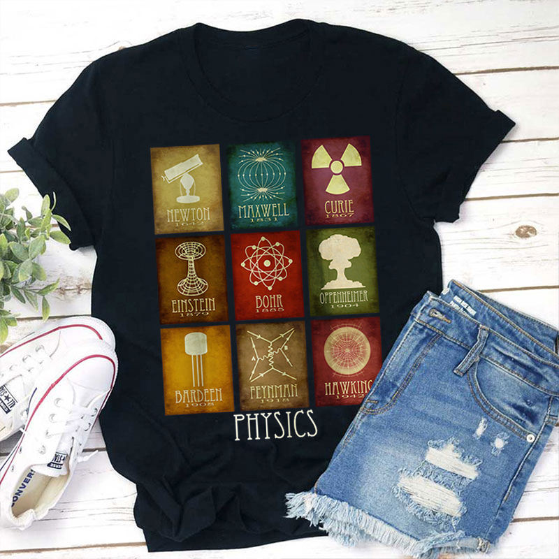 Physics Mosaic Art Print Teacher T-Shirt