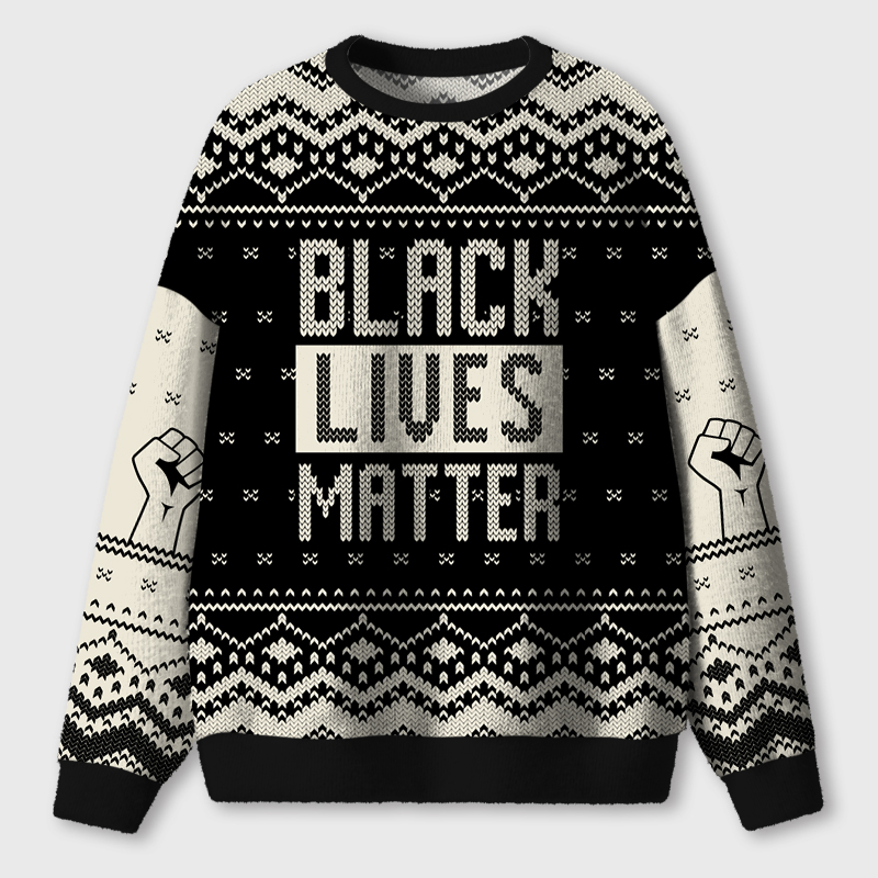 Black Lives Matter Teacher Teacher Ugly Fluffy Christmas Sweater