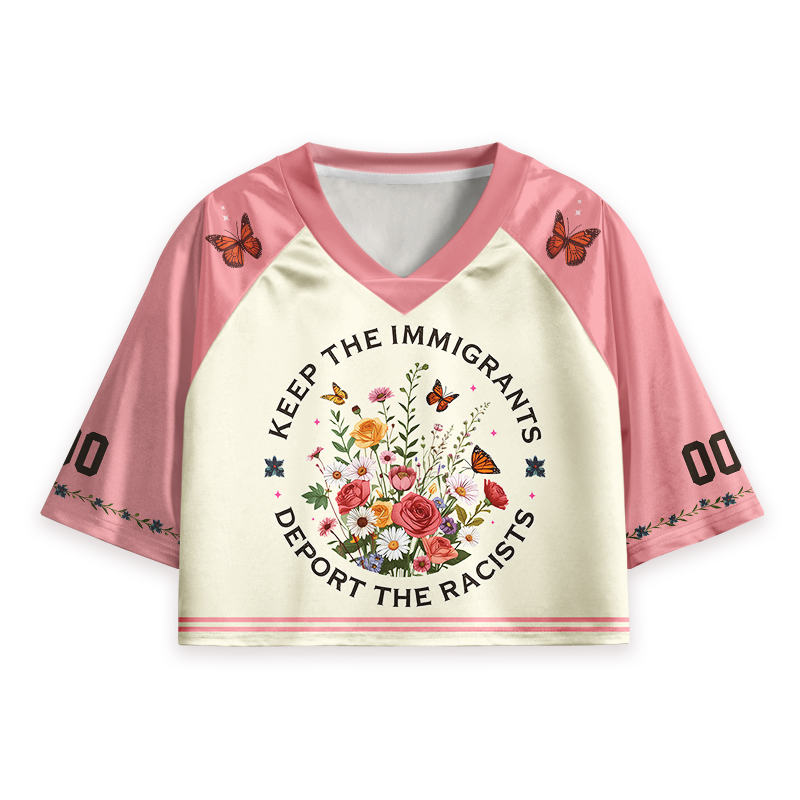 Keep The Immigrants Deport The Racists Teacher Crop Jersey