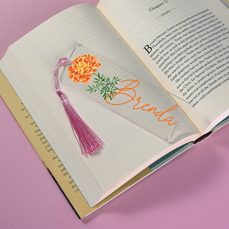 Personalized Birth Flower Teacher Bookmark