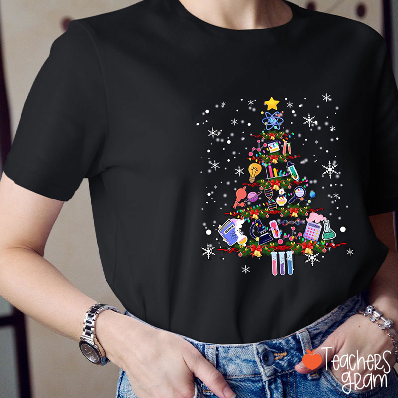 Chemical Instrument Christmas Tree Teacher T-Shirt