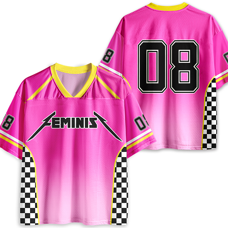 Feminist Checkered Teacher Mesh Jersey