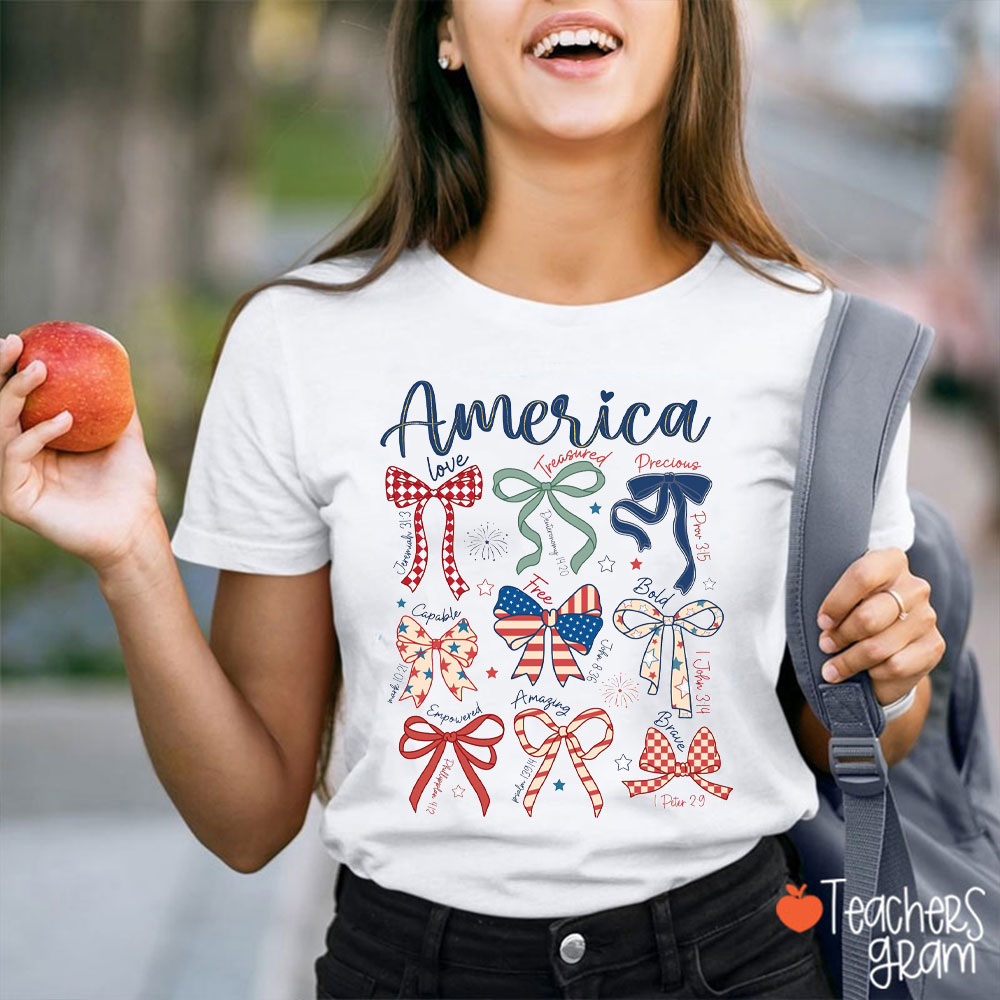 America Spirit Bow Teacher T-Shirt
