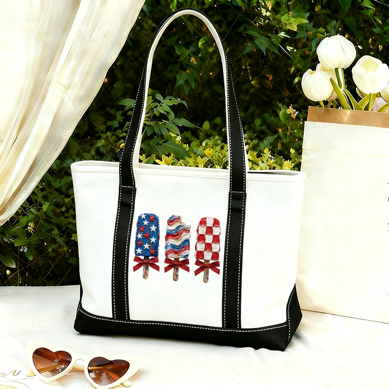 Patriotic Popsicle Teacher Canvas Tote Bag