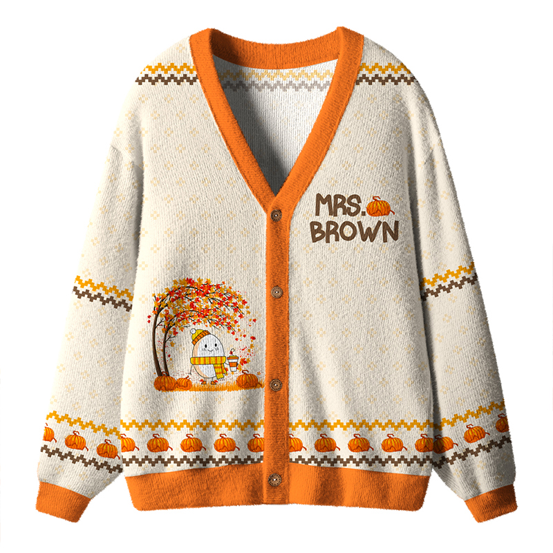Personalized Humpty Dumpty Had A Great Fall Teacher Ugly Cardigan Sweaters