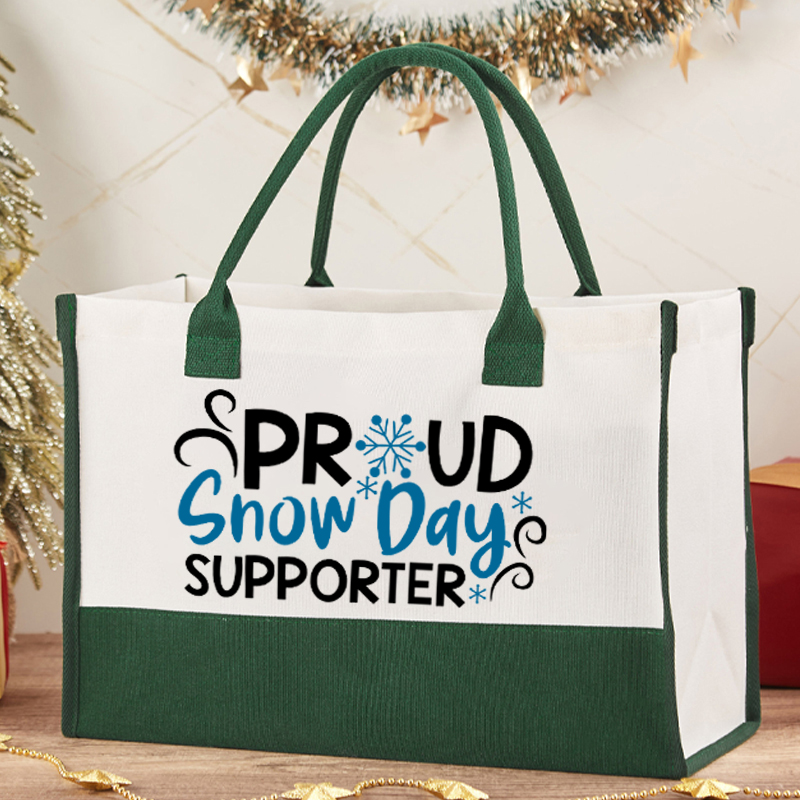 Proud Snow Day Supporter Teacher Cotton Tote Bag