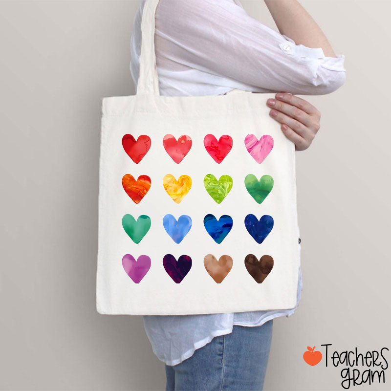 Colorful Love Combination Teacher Tote Bag