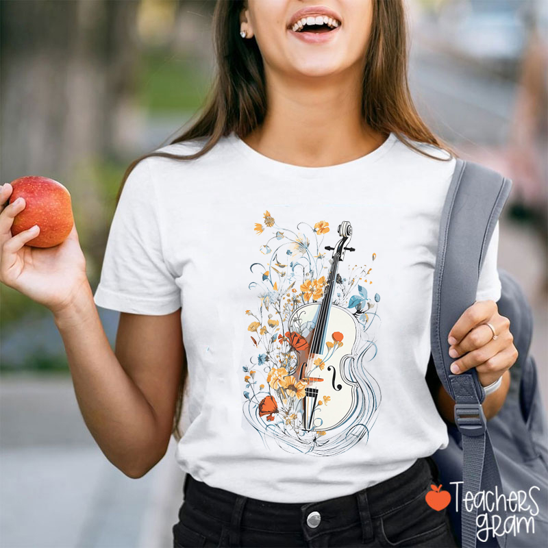 Wildflower Cello Music Teacher T-Shirt