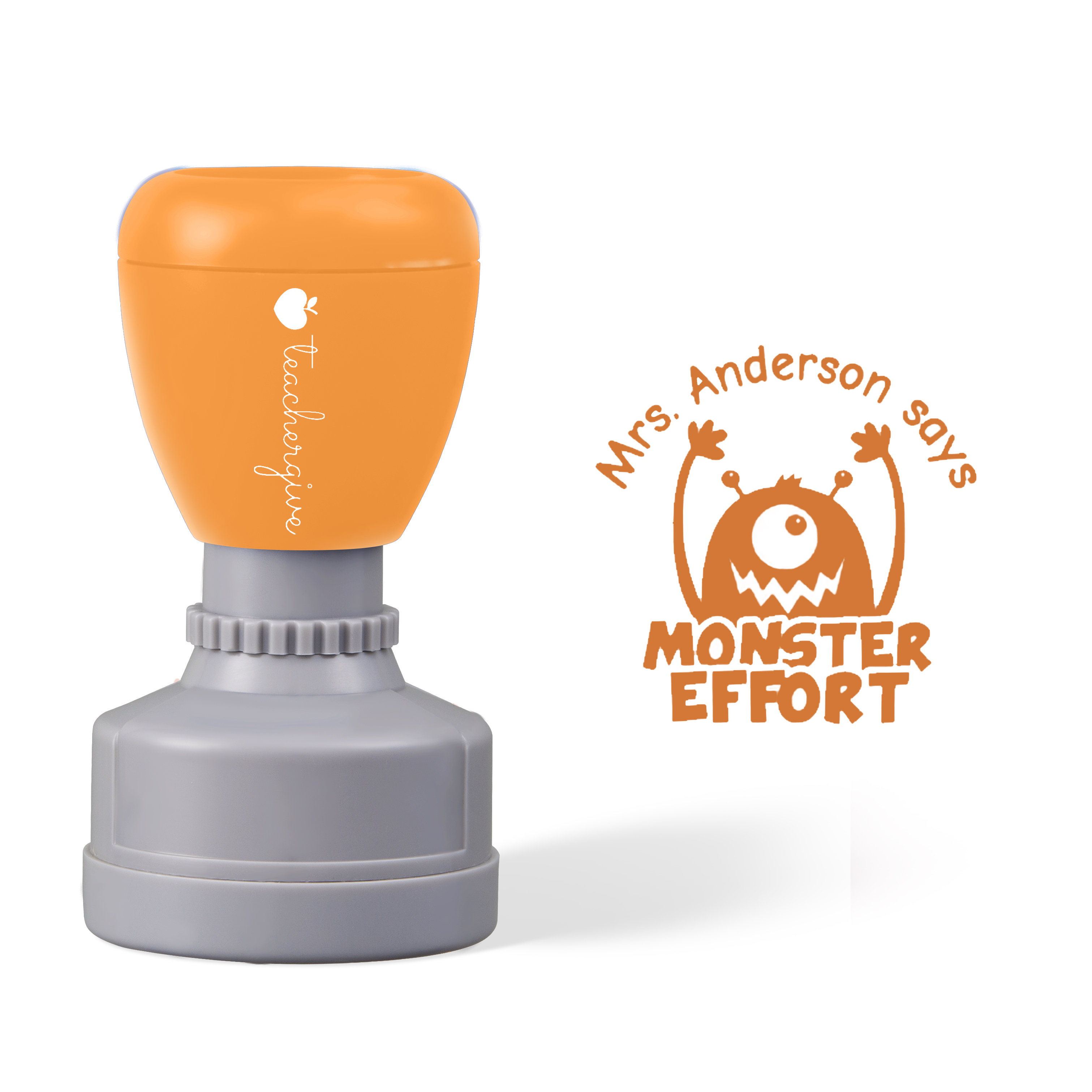 Personalized Says Monster Effort Teacher Stamp