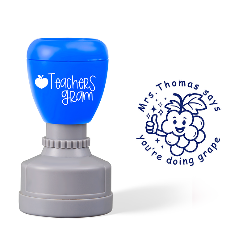 Personalized Name Mrs Thomas Says Youre Doing Grape Teacher Stamp