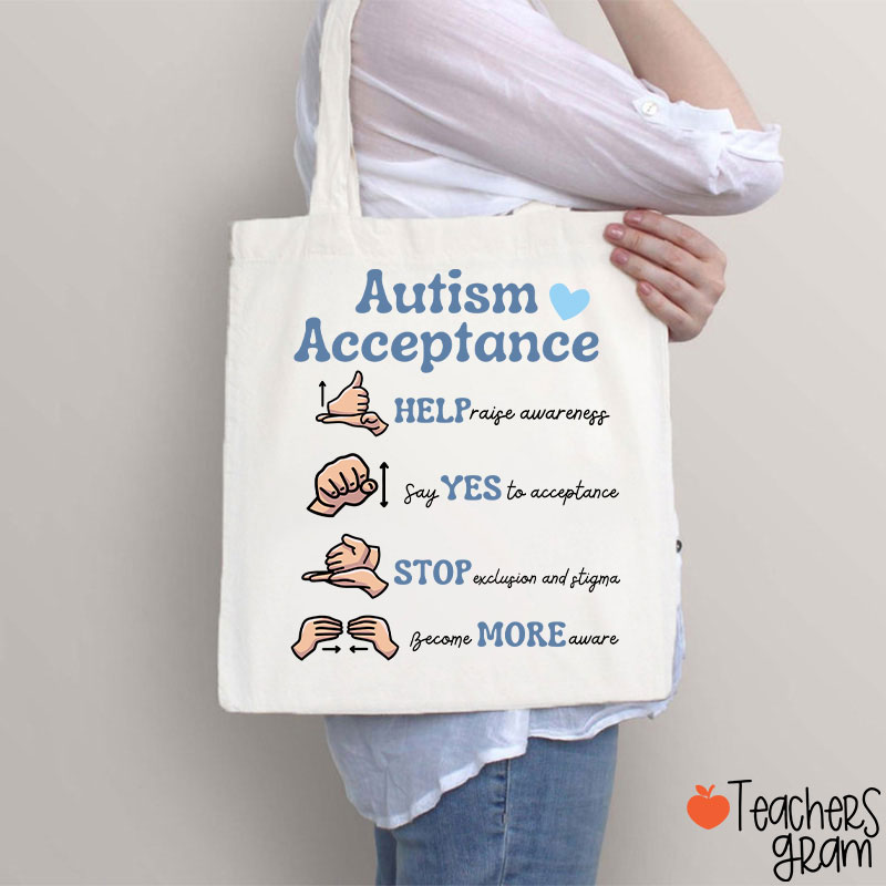 Autism Acceptance Teacher Tote Bag