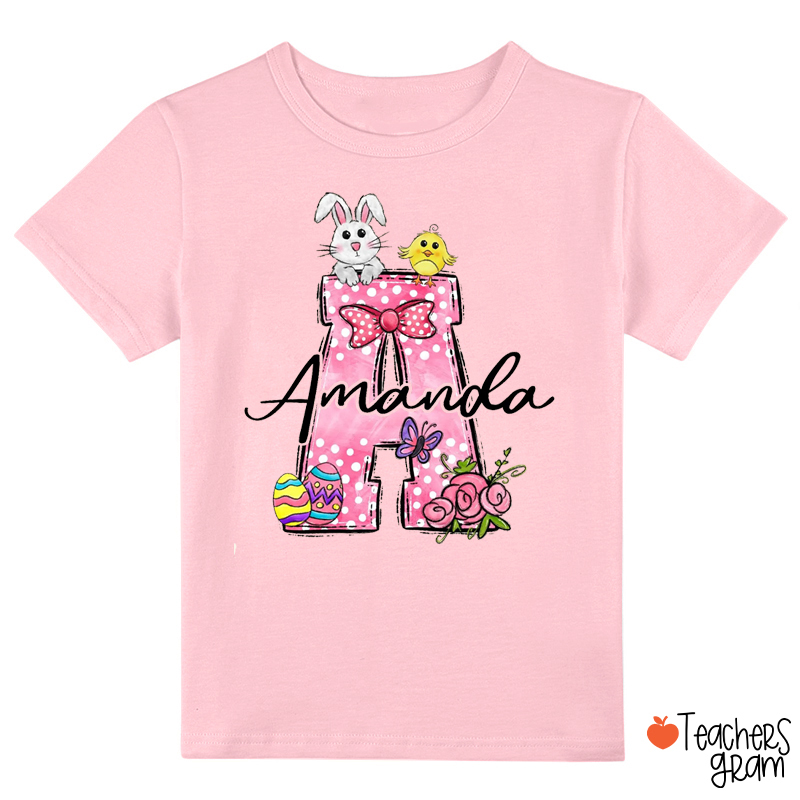 Personalized Initial And Name Happy Easter Class T-Shirt