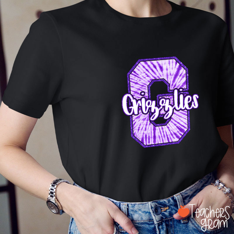 Personalized Mascot Tie-Dye Fonts Teacher T-Shirt