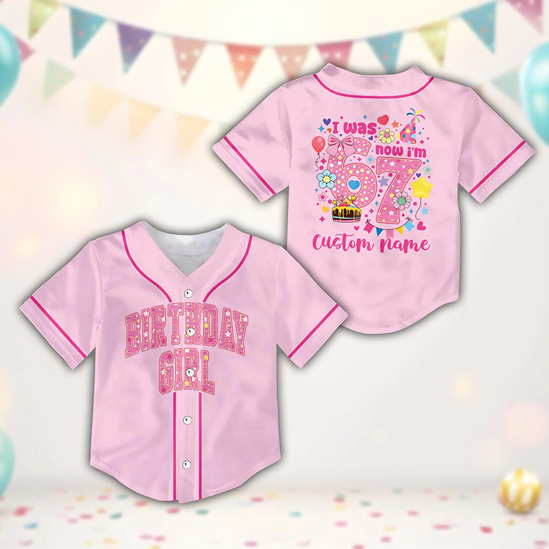 Personalized Meme 67 Six Seven Birthday Class Baseball Jersey