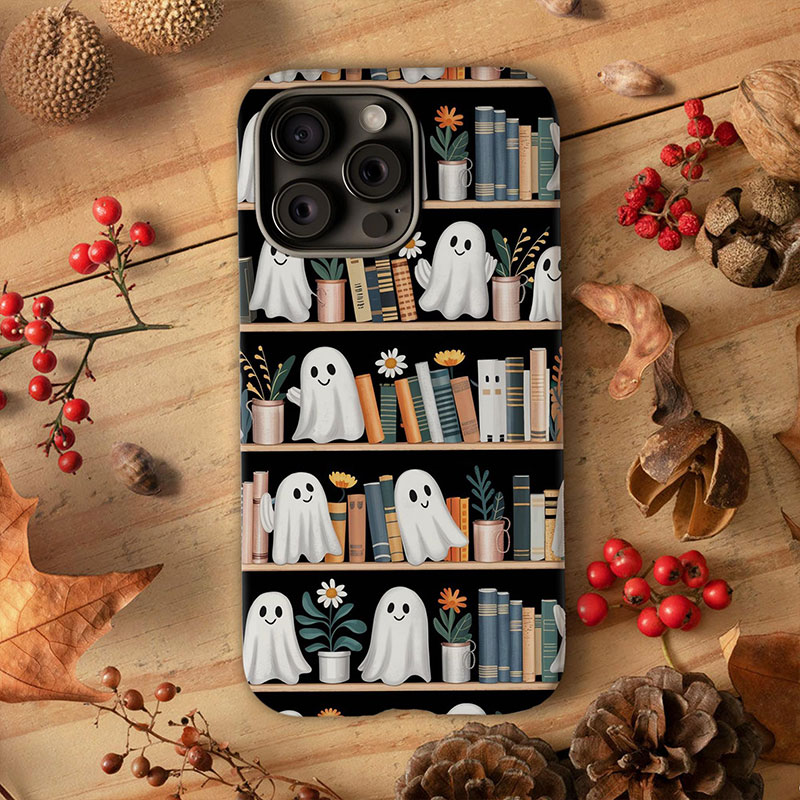 iPhone 14 15 Series Cute Bookish Ghosts Teacher Case