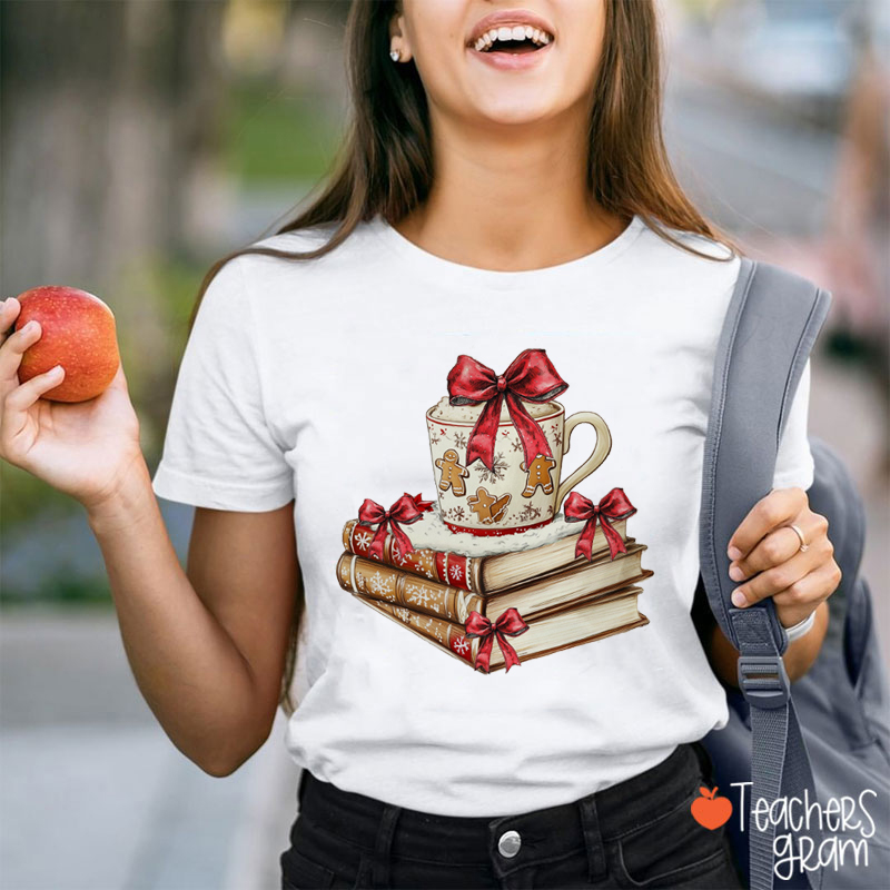 Reading And Drinking Coffee Teacher T-Shirt