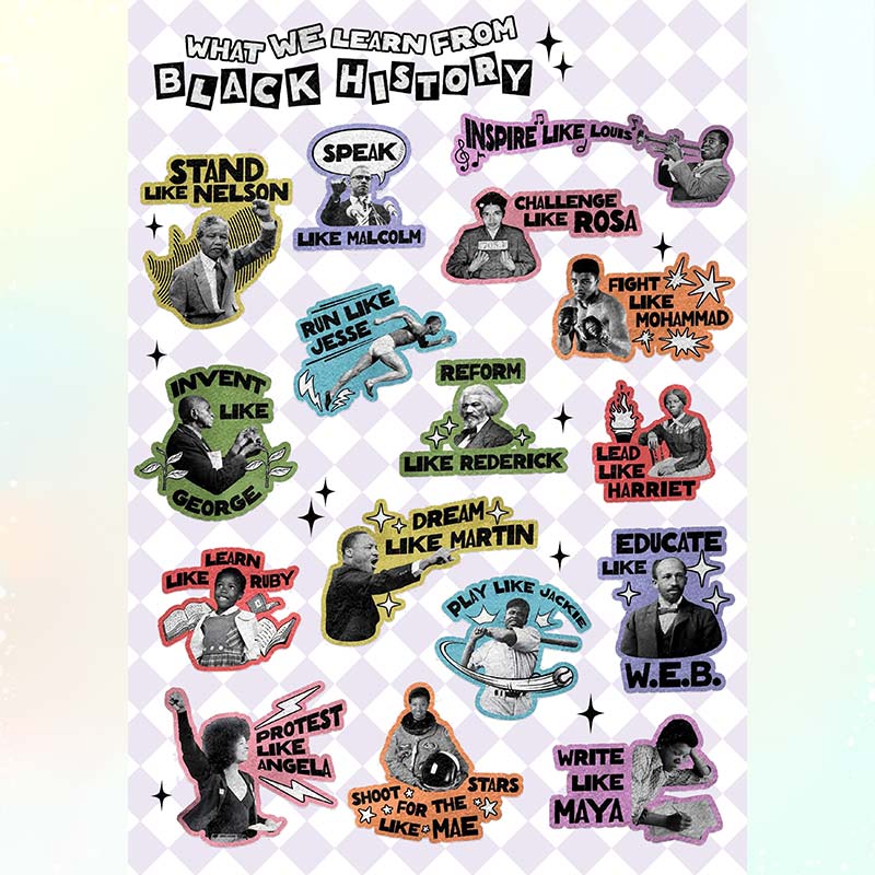 What We Learn From Black History 9 PCS Teacher Stickers