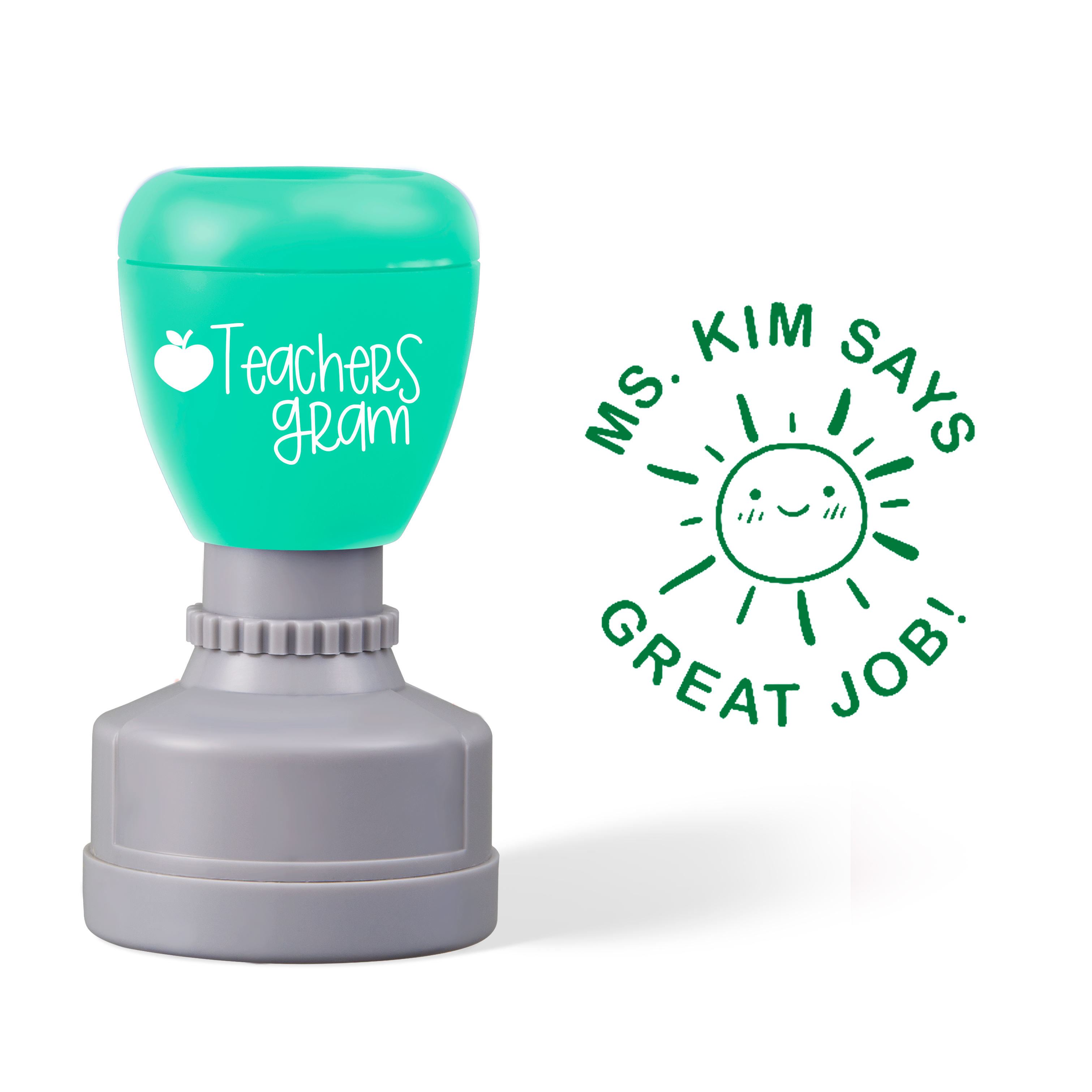 Personalized Name Great Job Sunshine Teacher Stamp