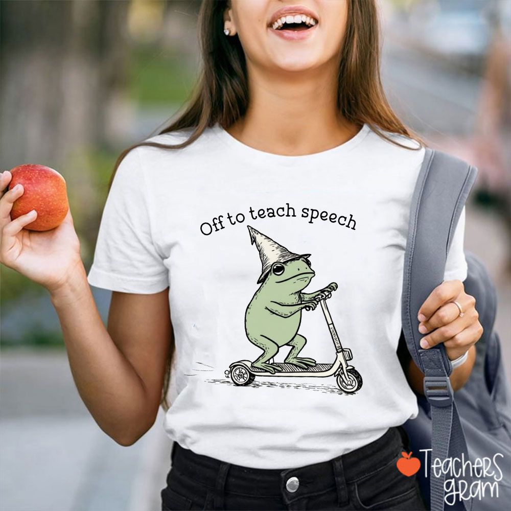Off To Teach Speech Frog Teacher T-Shirt