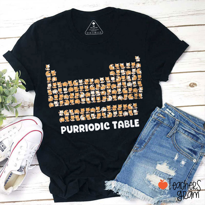 Purriodic Table Funny Science Teacher T-Shirt