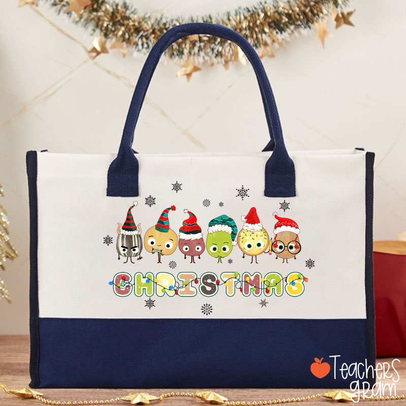 Happy Christmas Teacher Cotton Tote Bag