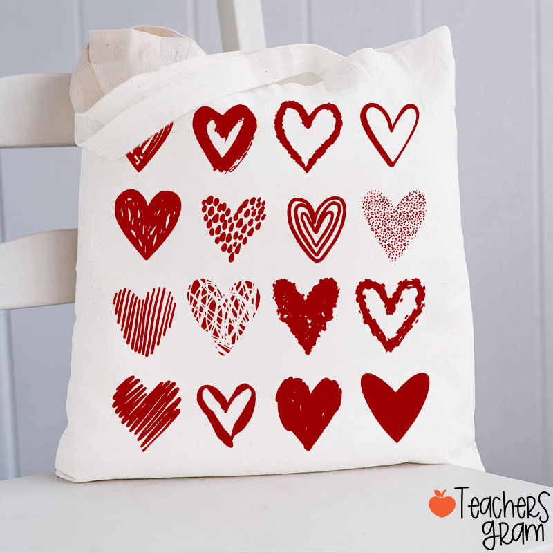 Cute Heart Teacher Tote Bag