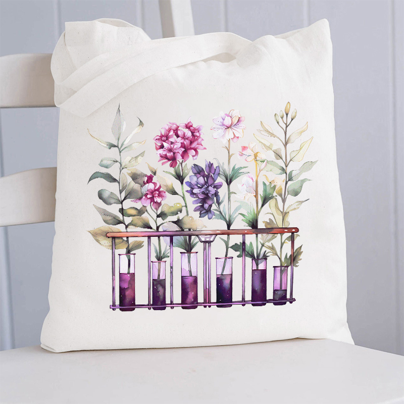 Chemistry Lab Science Flower Teacher Tote Bag