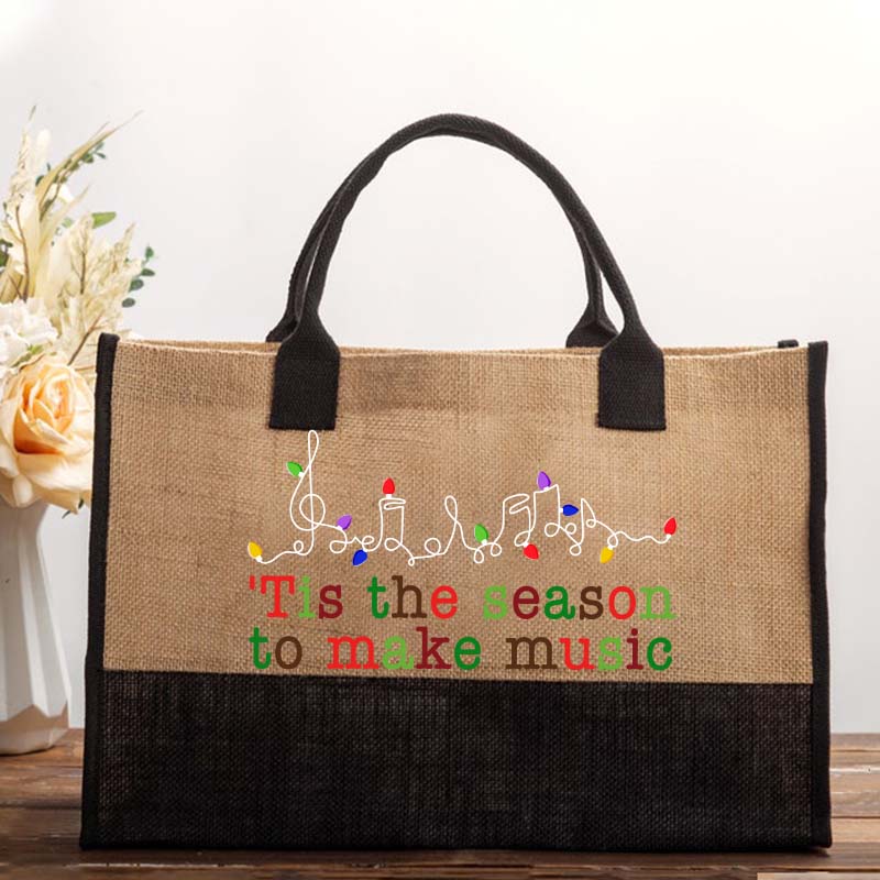 Tis The Season To Make Music Teacher Cotton Tote Bag