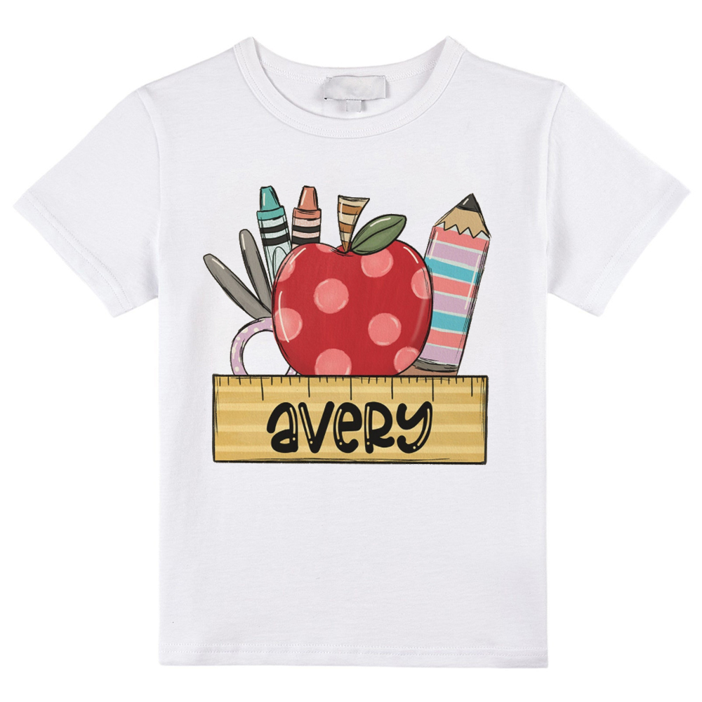 Personalized Cute Learning Supplies My Name Is Class T-Shirt