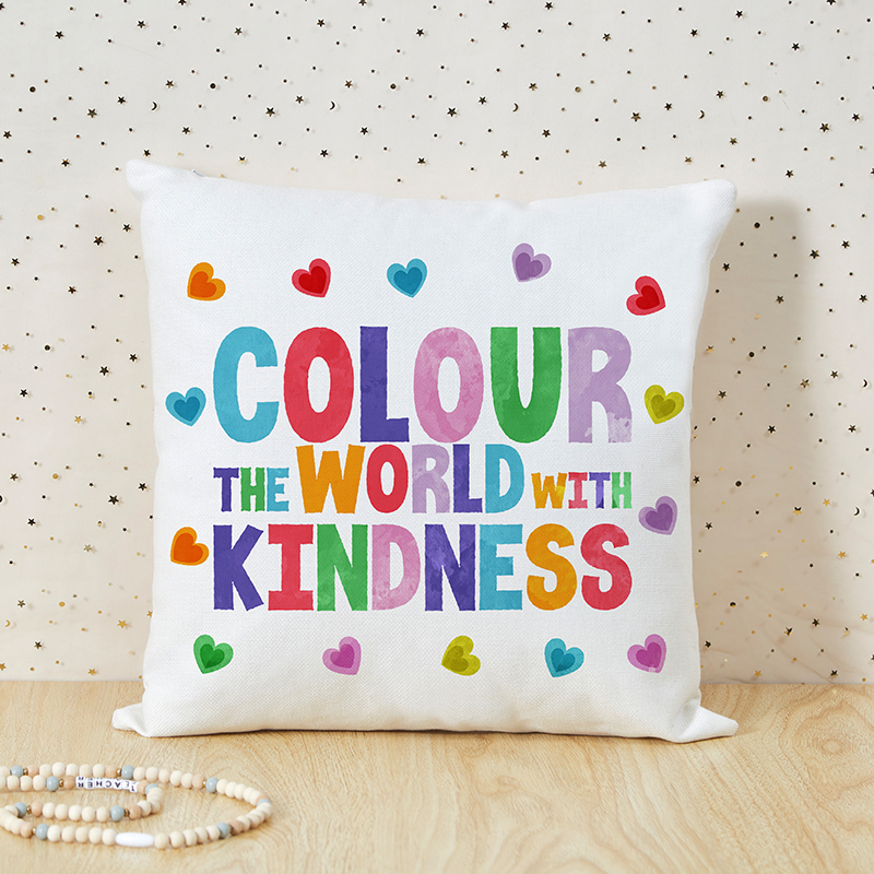 Color The World With Kindness Teacher Two Sided Cushion