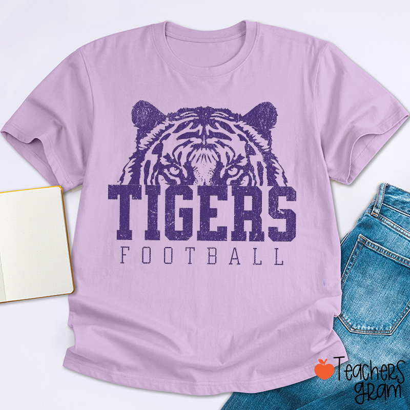 Personalized Mascot Retro Animal Sport Distressed Print Teacher T‑Shirt