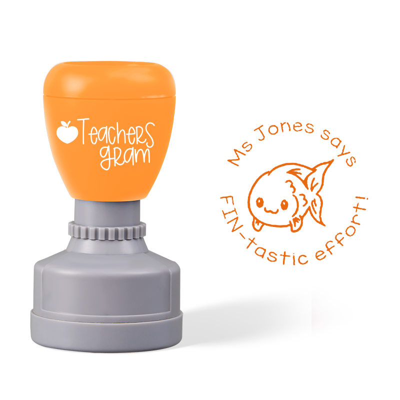 Personalized Says Fin-Tastic Effort Teacher Stamp