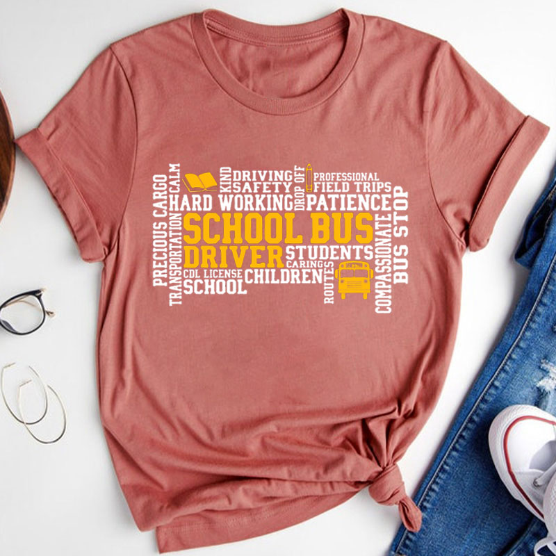 Hard Working School Bus Teacher T-Shirt