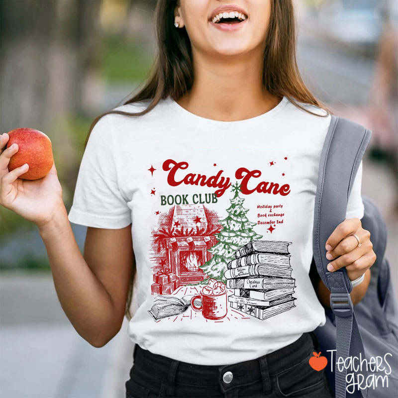Candy Cane Book Club Teacher T-Shirt