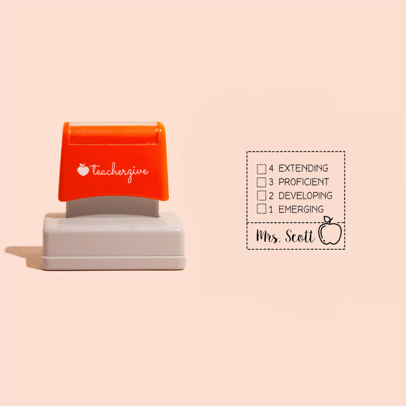 Personalized Teacher Grading Teacher Rectangle Stamp