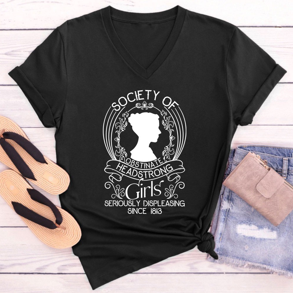 Society Of Obstinate Headstrong Girls Teacher Female V-Neck T-Shirt