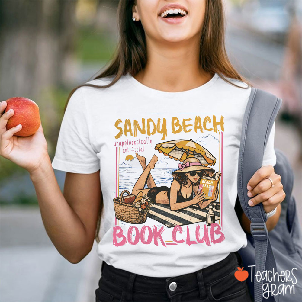Sandy Beach Book Club Teacher T-Shirt