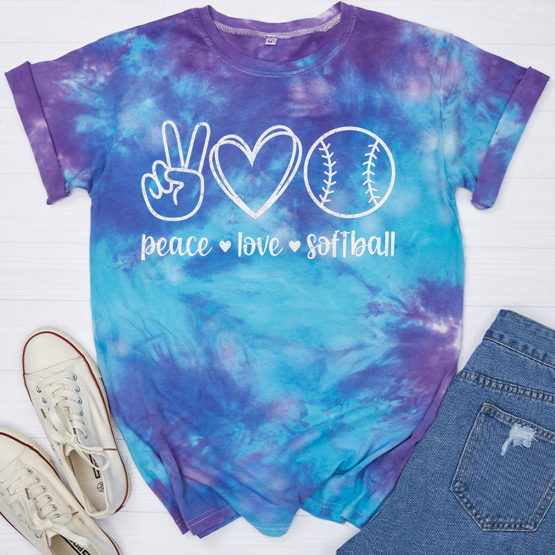 Personalized Peace Love Sport Teacher Tie-dye T-Shirt