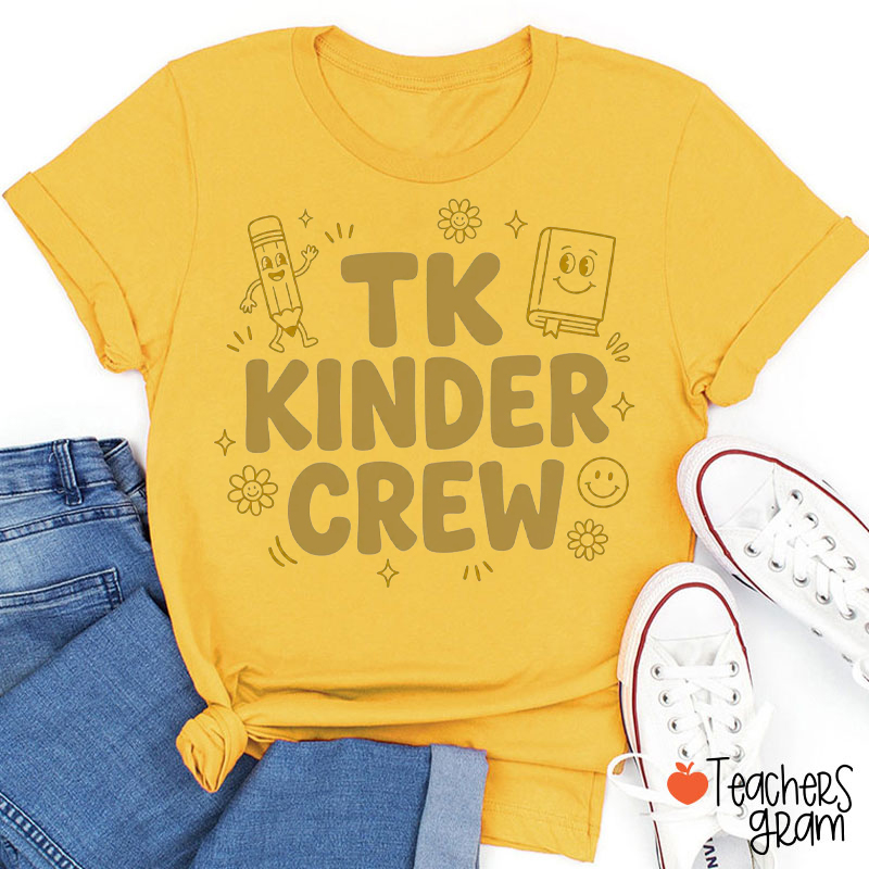 Personalized Grade Cartoon Pencil Book Teacher T‑Shirt