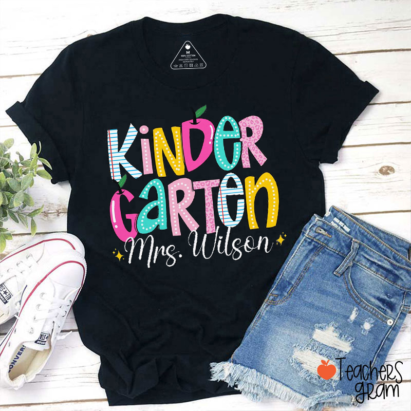 Personalized Grade And Name Cute Fonts Teacher T-Shirt
