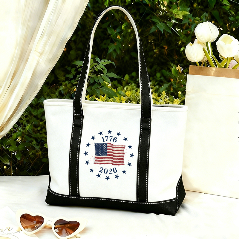 USA Flag 250 Years Teacher Canvas Tote Bag
