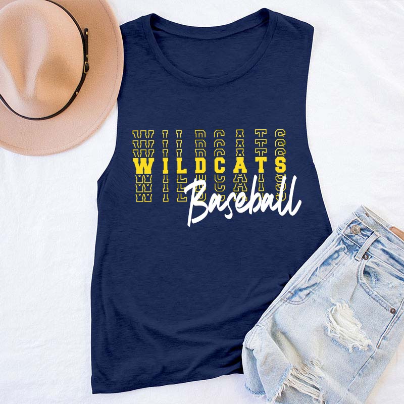 Personalized Mascot Text Stacking Teacher Tank Top