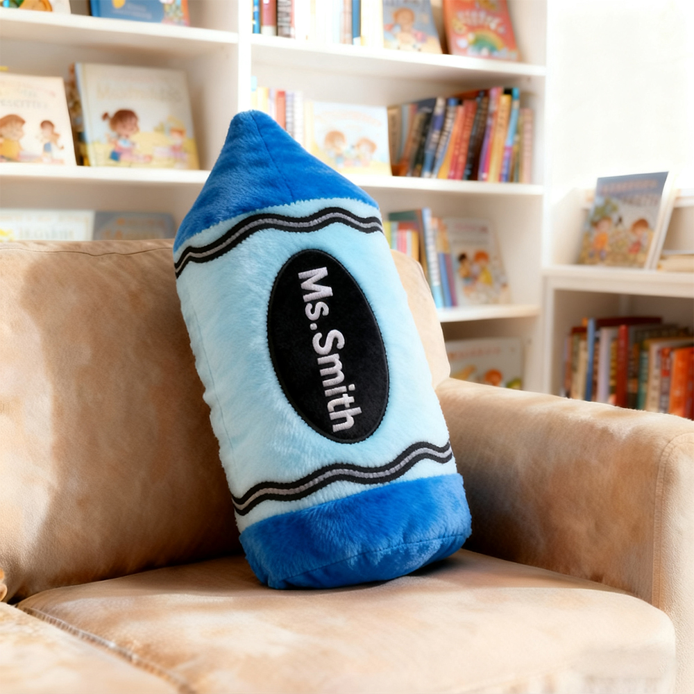 Personalized Colorful Crayon Name Teacher Cushion