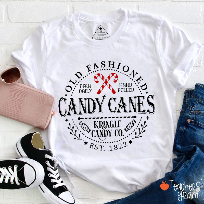 Candy Canes Christmas Teacher T-Shirt
