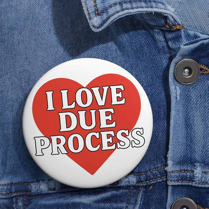 I Love Due Process Teacher Pinback Button